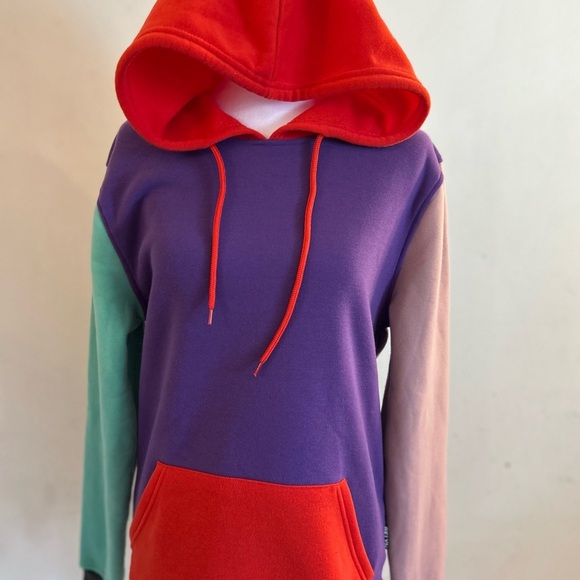 Brooklyn Cloth Colorblock Hoodie with Red and Purple Accents Small - Picture 4 of 8